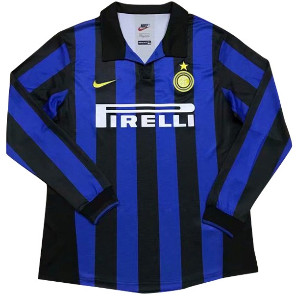 Camiseta Inter de Milan Replica Primera Ropa ML Retro 1998/99 Azul